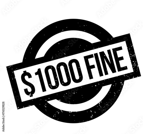1000 Dollar Fine rubber stamp. Grunge design with dust scratches. Effects can be easily removed for a clean, crisp look. Color is easily changed.