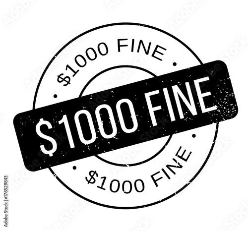 1000 Dollar Fine rubber stamp. Grunge design with dust scratches. Effects can be easily removed for a clean, crisp look. Color is easily changed.