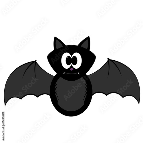 Isolated halloween bat on a white background, Vector illustration