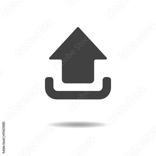 Upload icon - simple flat design isolated on white background, vector
