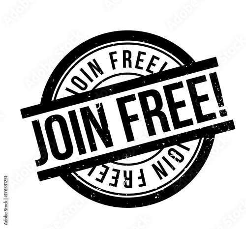 Join Free rubber stamp. Grunge design with dust scratches. Effects can be easily removed for a clean, crisp look. Color is easily changed.