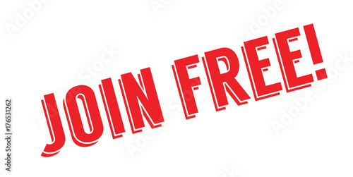 Join Free rubber stamp. Grunge design with dust scratches. Effects can be easily removed for a clean, crisp look. Color is easily changed.