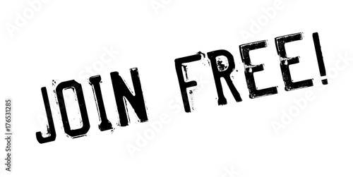 Join Free rubber stamp. Grunge design with dust scratches. Effects can be easily removed for a clean, crisp look. Color is easily changed.