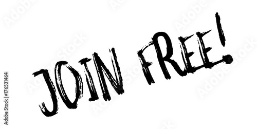 Join Free rubber stamp. Grunge design with dust scratches. Effects can be easily removed for a clean, crisp look. Color is easily changed.