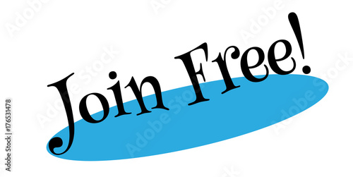 Join Free rubber stamp. Grunge design with dust scratches. Effects can be easily removed for a clean, crisp look. Color is easily changed.