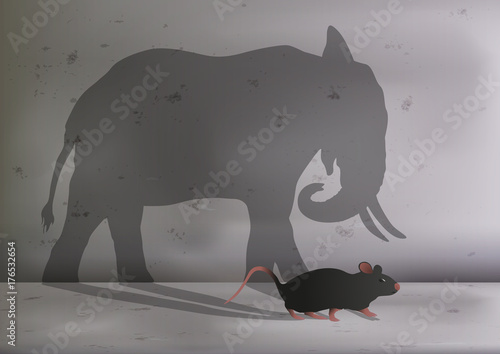 souris - rat - symbole - éléphant - ambition - grand - taille - concept - objectif