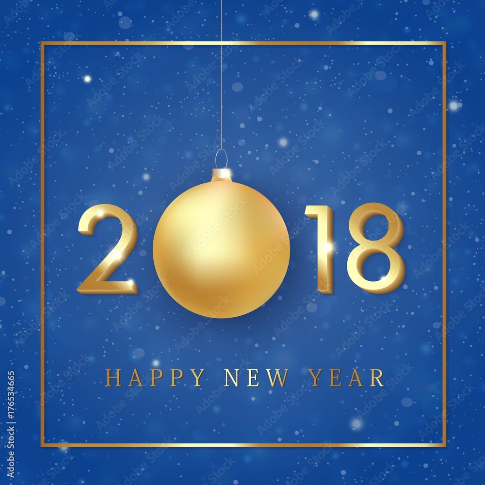 Happy New Year 2018 golden numbers design. Happy New Year 2018 golden numbers design.