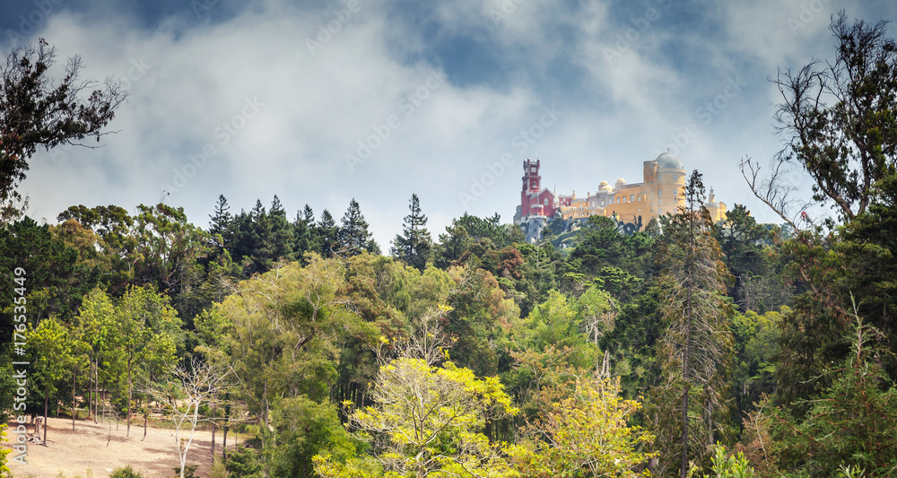Panoramic summer landscape with Pena Palace