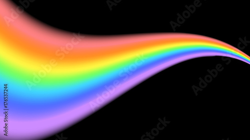 Rainbow icon. Shape wave isolated on black background. Colorful light and bright design element. Symbol of rain  sky  clear  nature. Flat simple graphic style Vector illustration