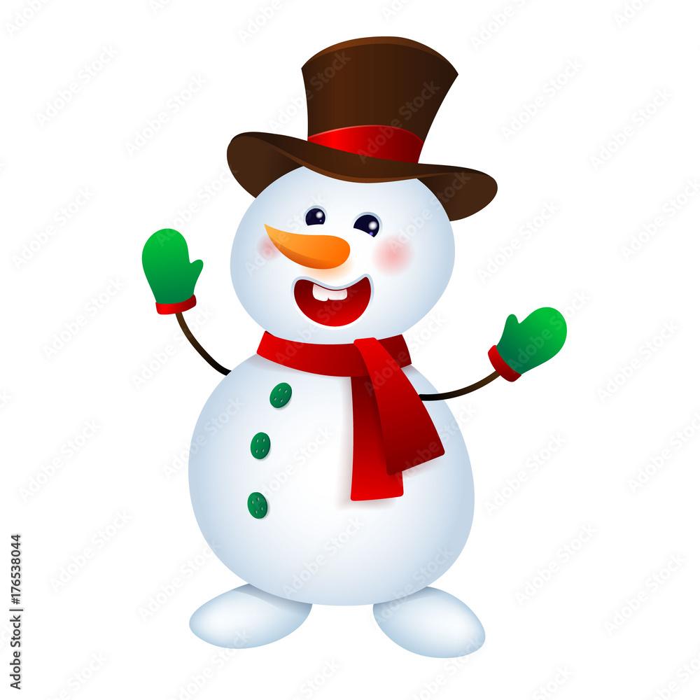 Christmas Snowman Vector illustration. Snowman Isolated on White Background. Christmas Snowman Vector illustration. Snowman Isolated on White Background.