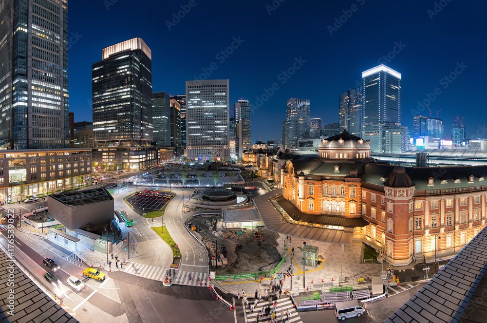 Tokyo Station at twilight time. Tokyo Station is the main terminal in Tokyo. Tokyo Station at twilight time. Tokyo Station is the main terminal in Tokyo.
