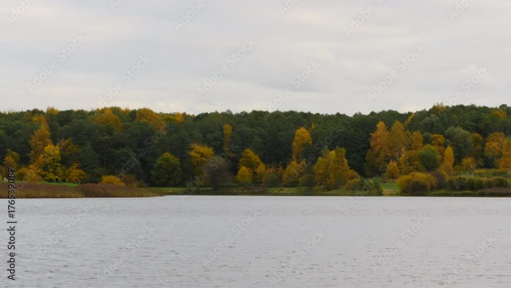 Autumn Color Trees And Clouds On The Lake Autumn Color Trees And Clouds On The Lake