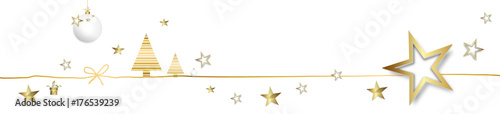 Schleife Gold Band Banner Hintergrund Sterne Anhänger Weihnachtsbaum Hintergrund Welle