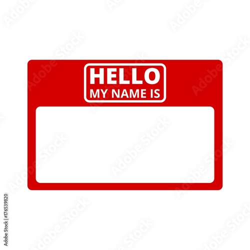 Hello my name card, with Copy Space icons set 