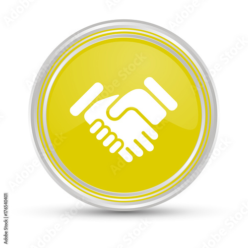 Gelber Button - Handschlag