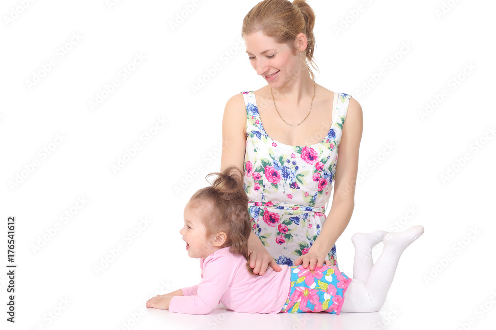 Mom doing exercises with your baby Mom doing exercises with your baby
