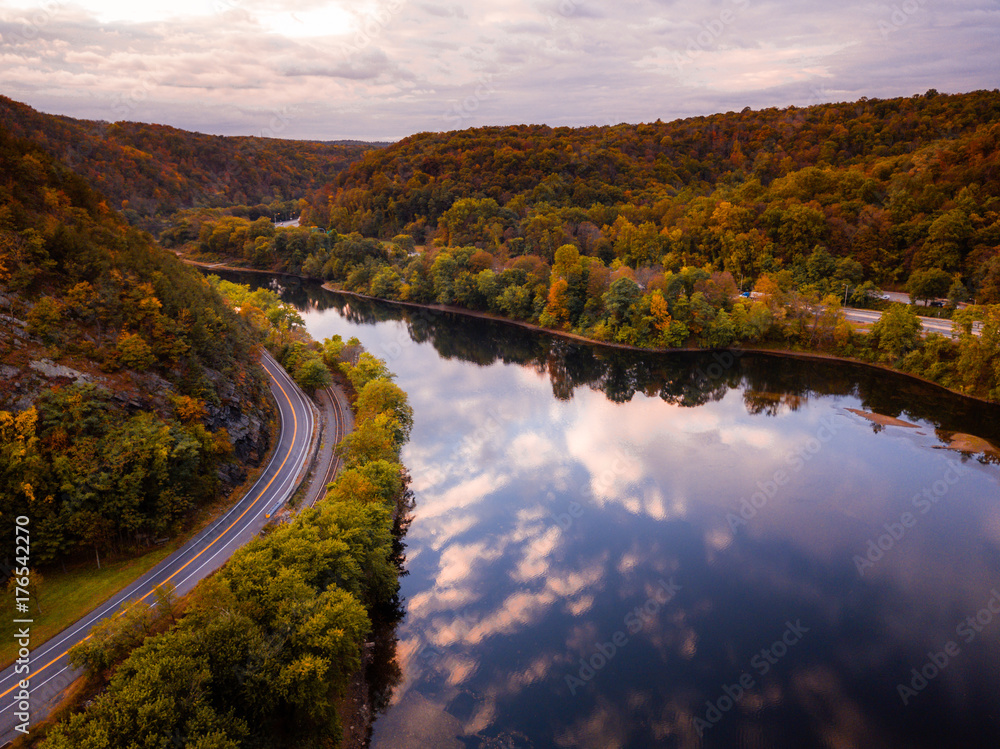 Aerial Drone of Mount Tammany 