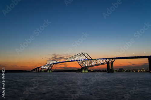 Tokyo Gate Bridge at dusk (東京ゲートブリッジ夕景) in Tokyo, Japan.