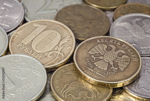 Russian coins closeup