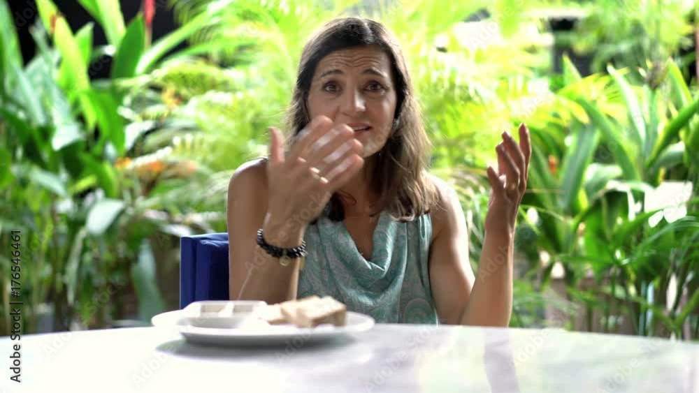 Attractive woman looks worried after having received bad news, steadycam shot
Attractive woman looks worried after having received bad news, steadycam shot