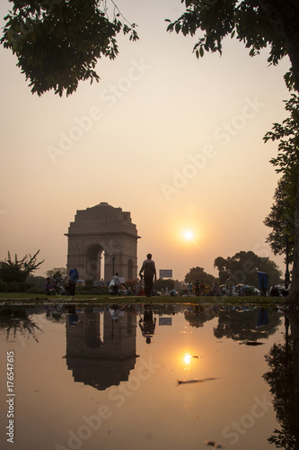 sunset at indiagate photo