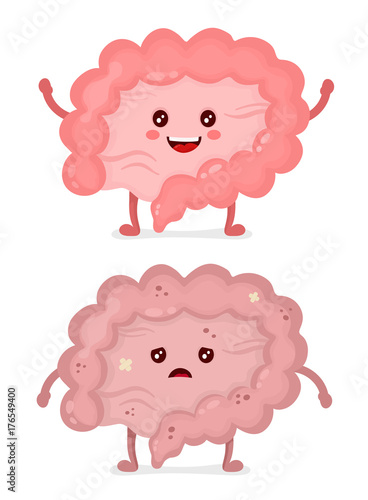 Sad unhealthy sick Intestine and strong 