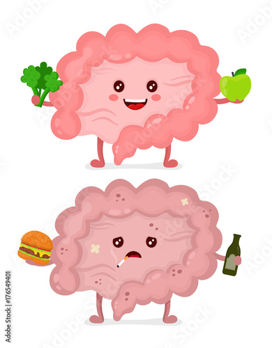 Sad unhealthy sick Intestine vector
