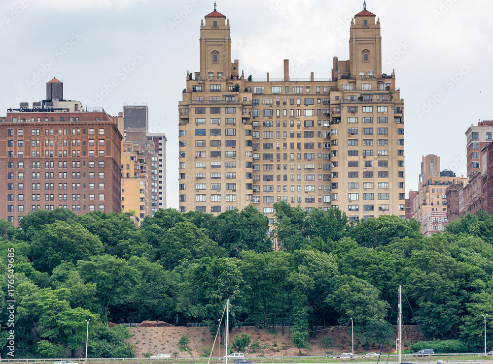 City buildings and trees