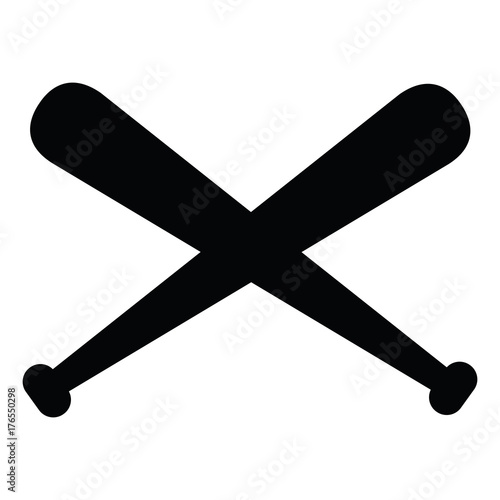 Isolated silhouette of a pair of baseball bats, Vector illustration