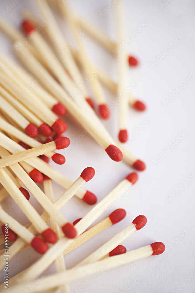 close up of matches on a white background close up of matches on a white background