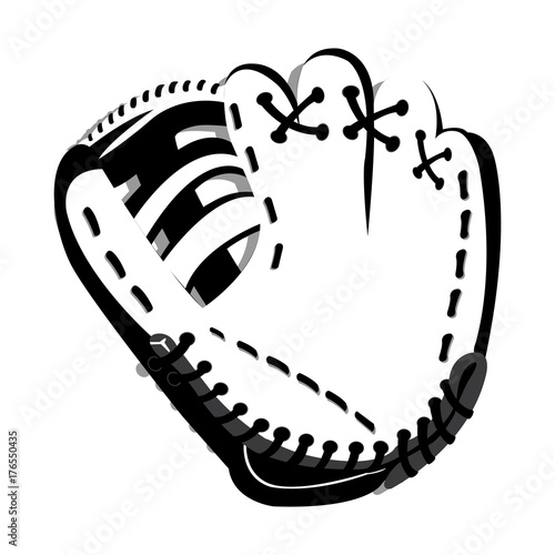 Isolated silhouette of a baseball glove, Vector illustration