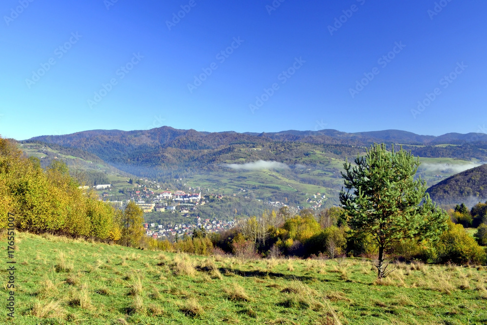 Autumn  landscape. Pieniny Mountains, Poland.