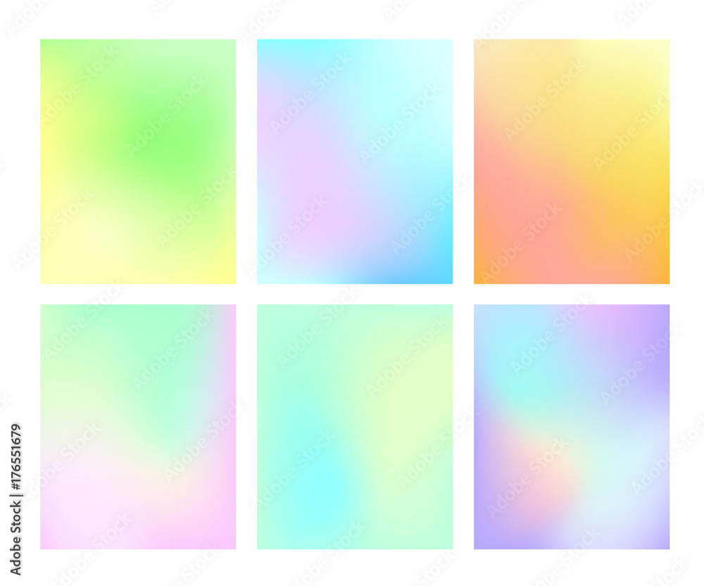 A set of gradient pastel vector background