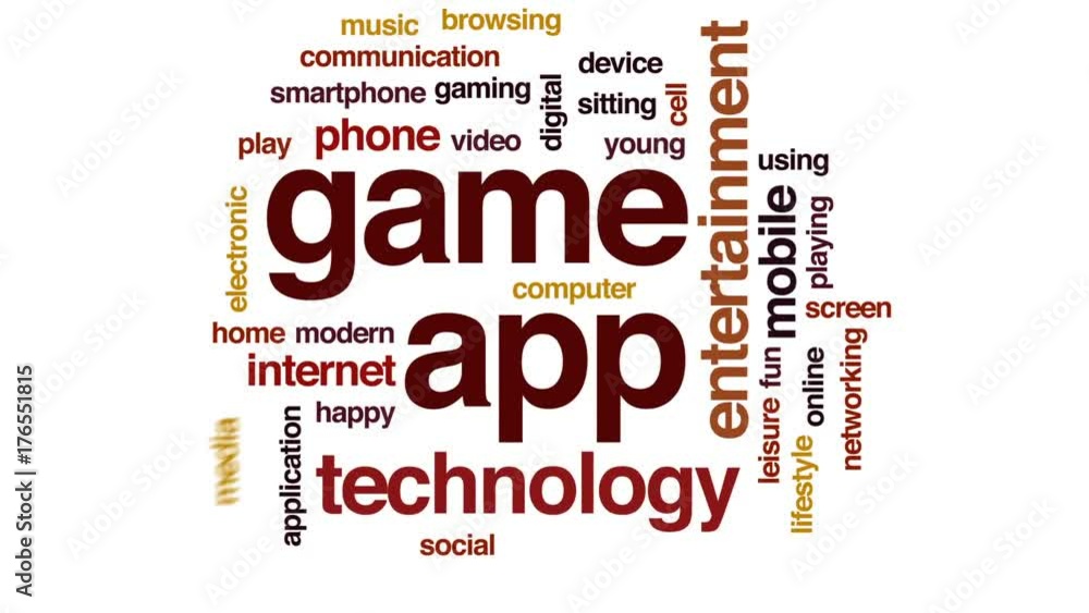 Game app animated word cloud, text design animation. Game app animated word cloud, text design animation.