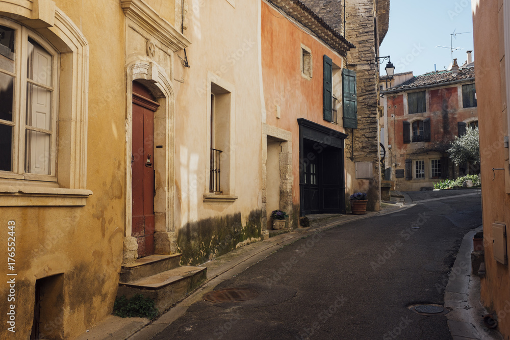 Street scene in the small town of Goult, Southern France