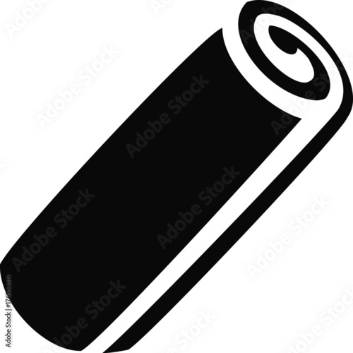 Cloth Paper Towel Roll Silhouette - Tilted 45 Degrees