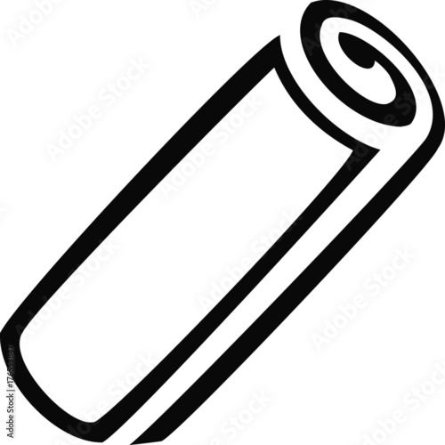 Cloth Paper Towel Roll Outline - Tilted 45 Degrees