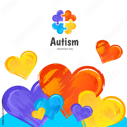 Autism Awareness Day. Illustration on white background.