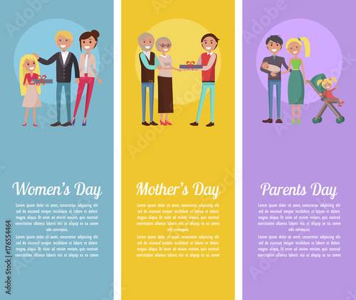 Poster Devoted to Woman s, Mother s, Parents Days