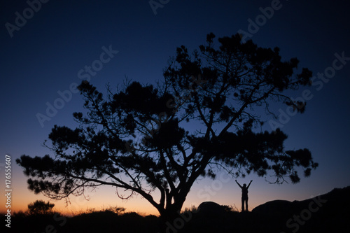 Silhouette at sunset photo