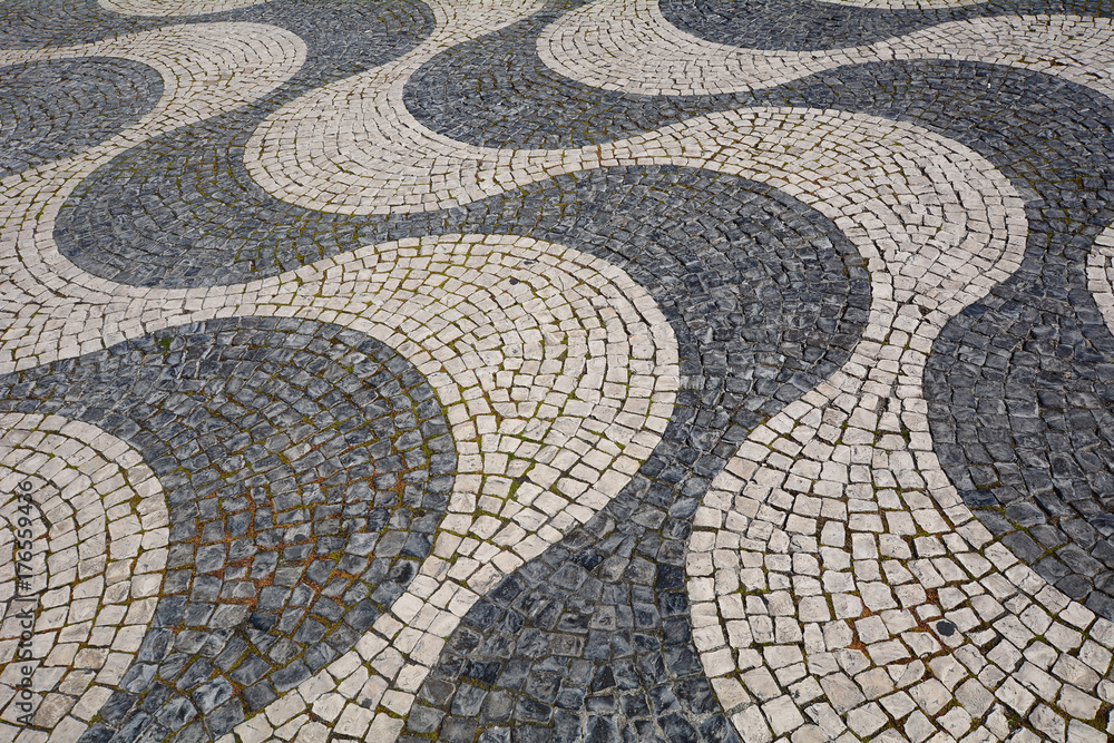 Detail of a cobblestone pavement - Lisbon, Portugal. Detail of a cobblestone pavement - Lisbon, Portugal.