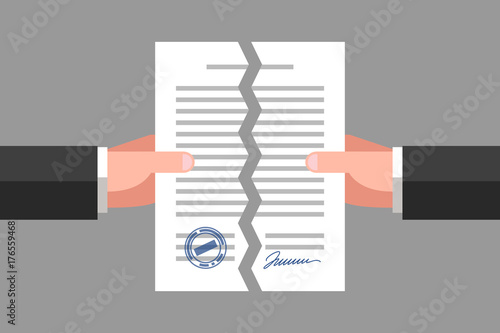 Torn document. Cancellation of contract or agreement