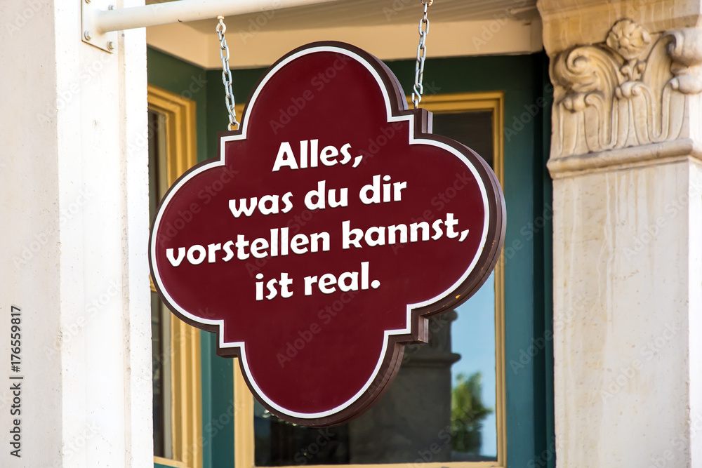 Businessspruch 007 Alles was du dir vorstellen kannst Stock