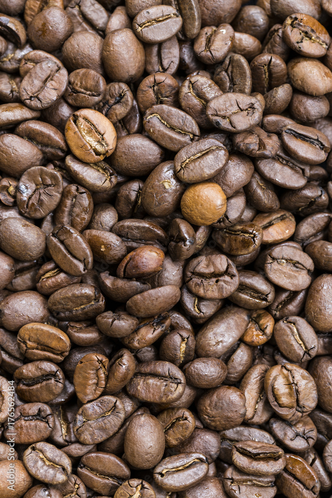 Roasted coffee beans background Roasted coffee beans background
