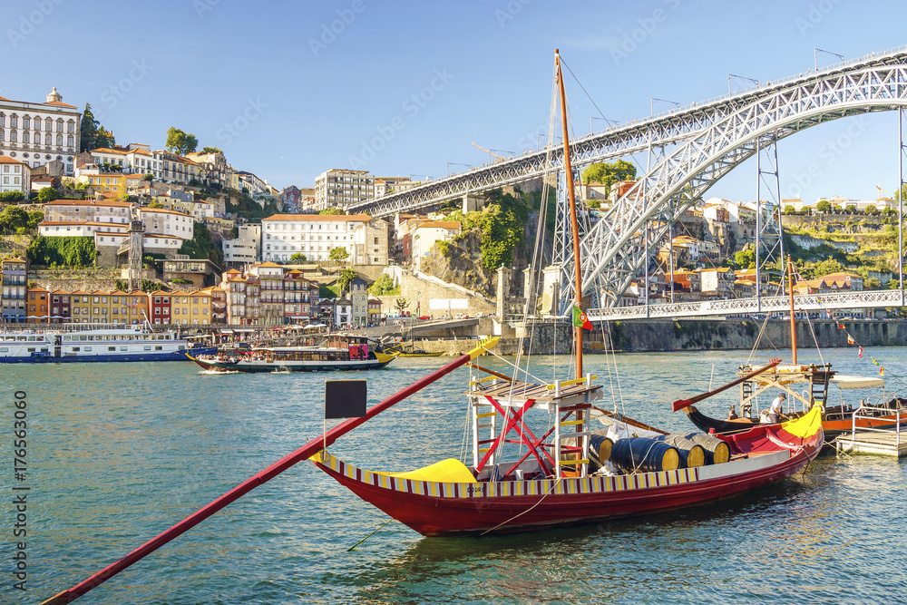 Amazing city of Porto with Eiffel's bridge, Portugal