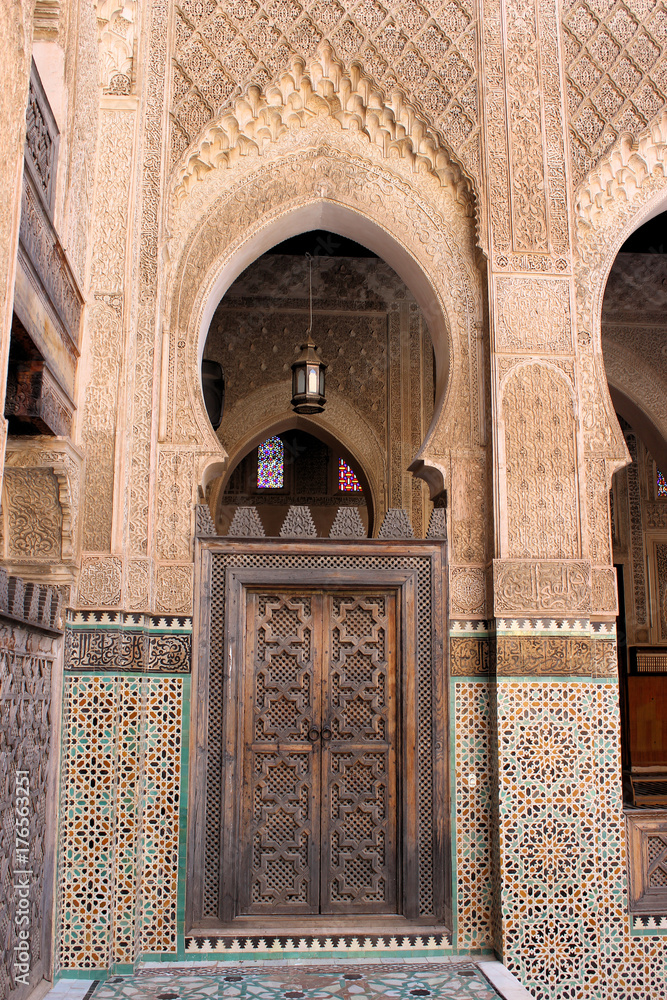 Medersa (Koranschule) In Der Medina Von Fes, Marokko Foto De Stock