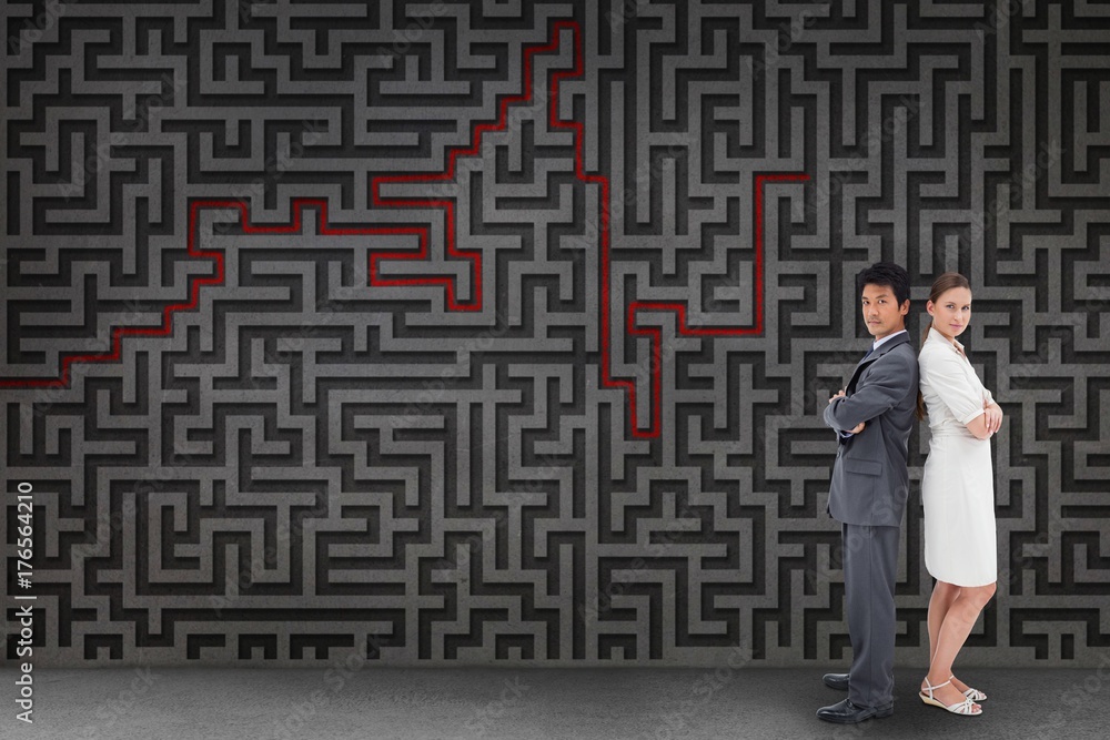 Composite image of portrait of business people standing Composite image of portrait of business people standing