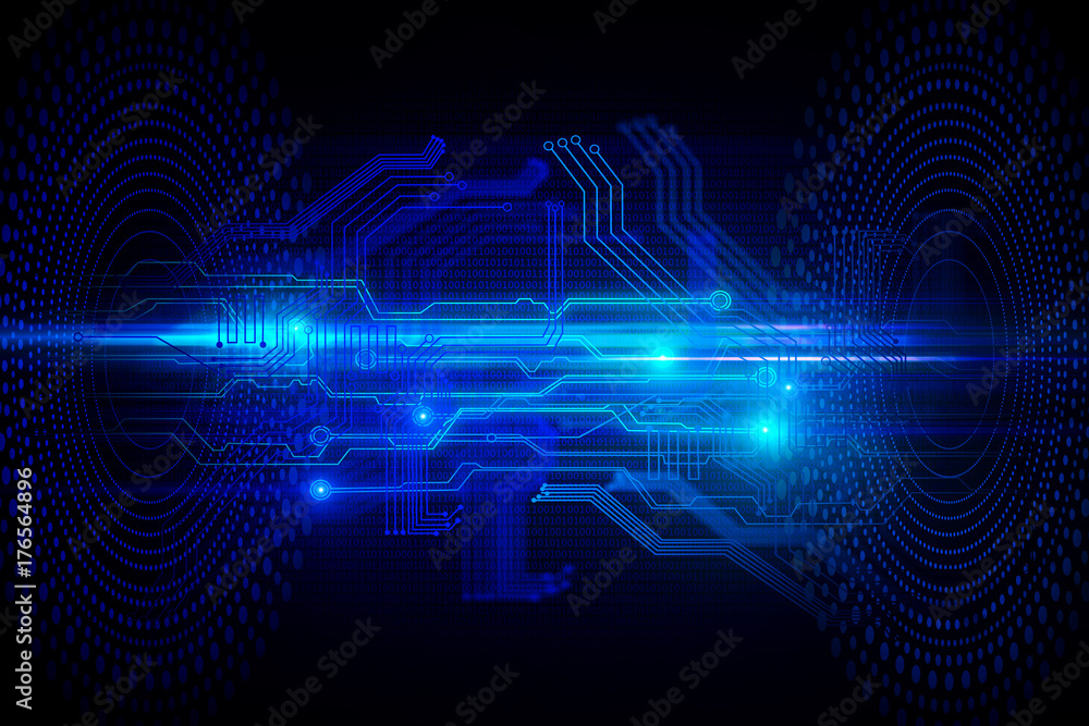 Obraz premium Blue circuit background
