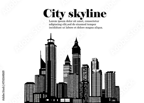The silhouette of the city in a flat style. Modern urban landscape.vector illustration