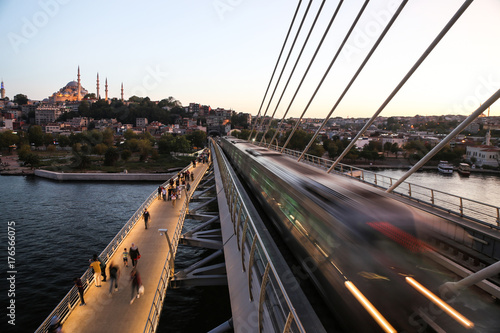 Golden Horn Metro Bridge in Istanbul, Turkey photo